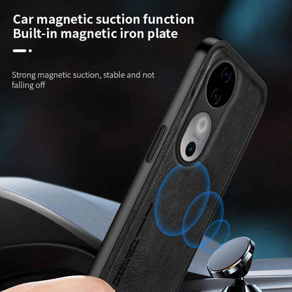 Vivo V40 Pro 5G Skin Feel Shockproof Magnetic Phone PU Leather Case